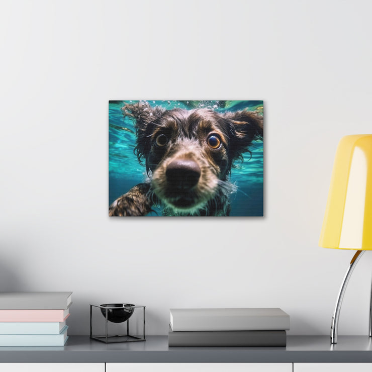 Terreir Dog face in Water Canvas Gallery Wraps