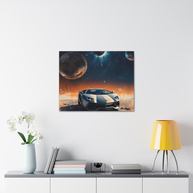 Lamborghini on the Moon Canvas Gallery Wraps