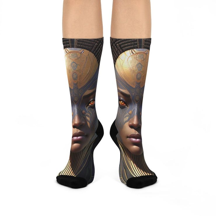 Cosmic African Girl Cushioned Crew Socks