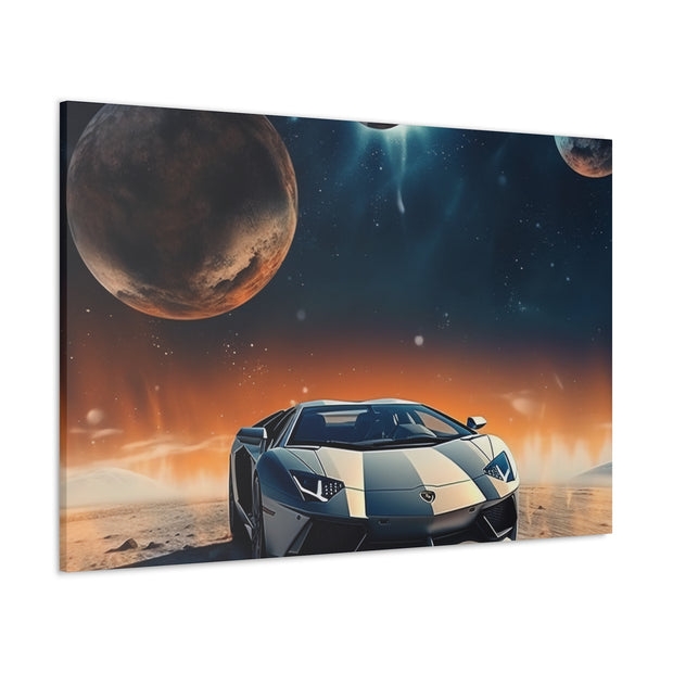 Lamborghini on the Moon Canvas Gallery Wraps