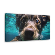 Terreir Dog face in Water Canvas Gallery Wraps