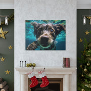 Terreir Dog face in Water Canvas Gallery Wraps