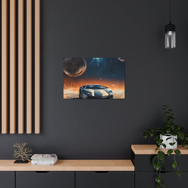 Lamborghini on the Moon Canvas Gallery Wraps