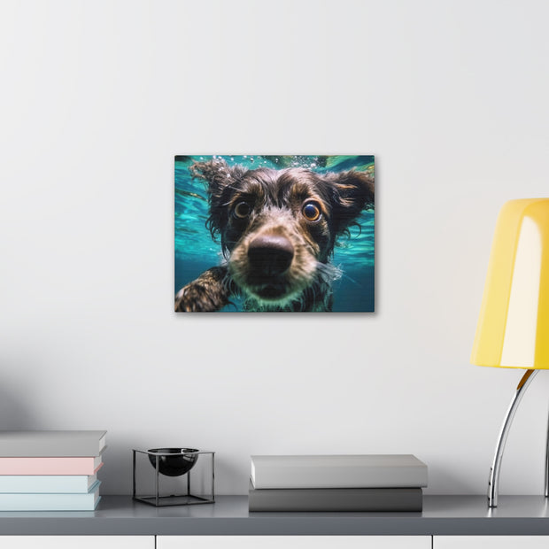 Terreir Dog face in Water Canvas Gallery Wraps