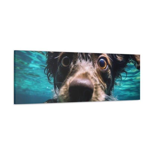 Terreir Dog face in Water Canvas Gallery Wraps