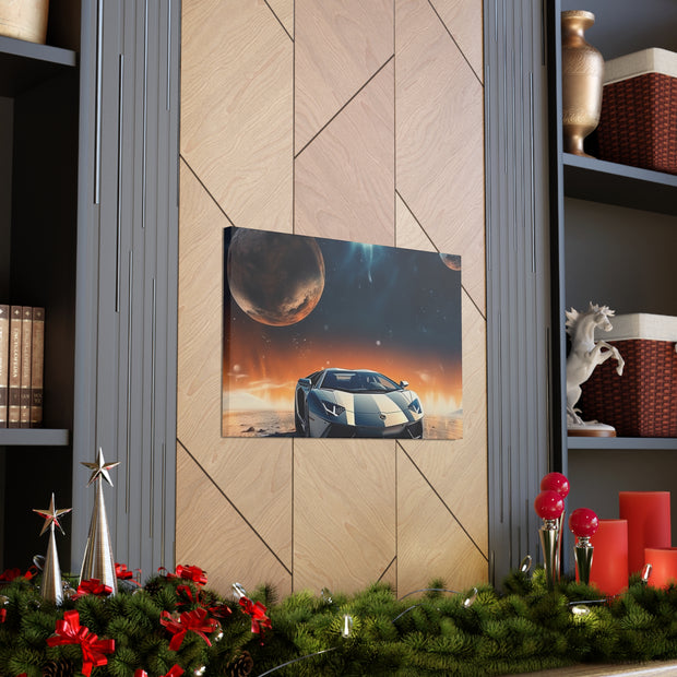 Lamborghini on the Moon Canvas Gallery Wraps