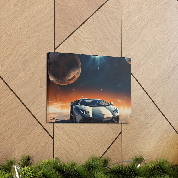 Lamborghini on the Moon Canvas Gallery Wraps