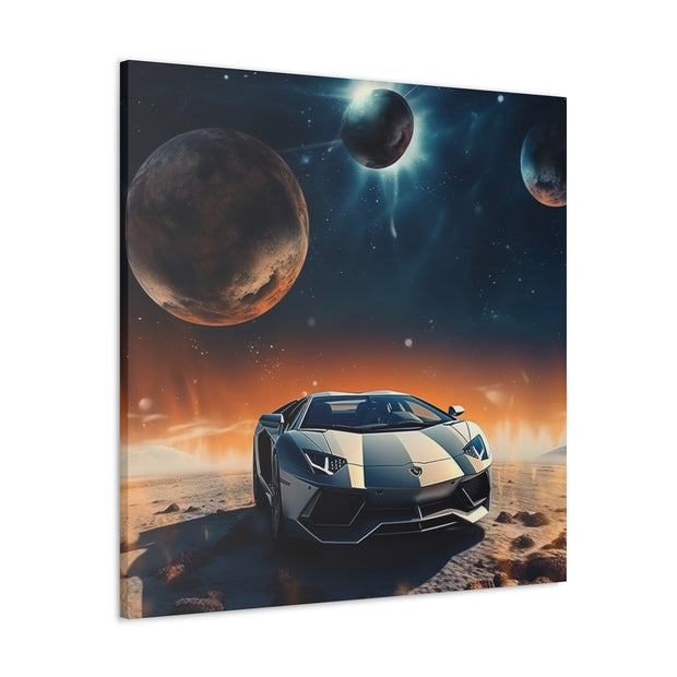 Lamborghini on the Moon Canvas Gallery Wraps