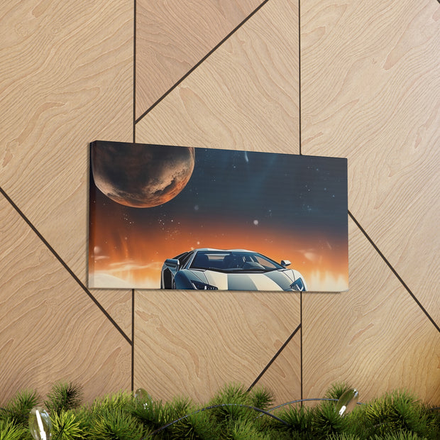 Lamborghini on the Moon Canvas Gallery Wraps