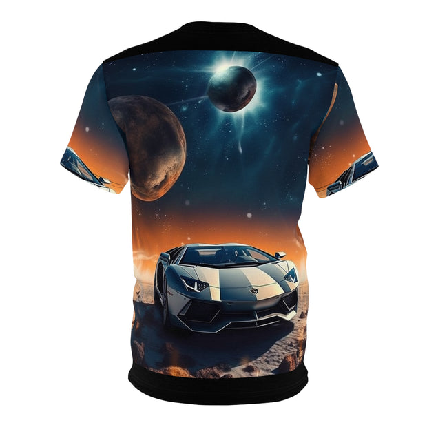 Lamborghini on the Moon Unisex Cut & Sew Tee (AOP)