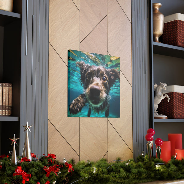 Terreir Dog face in Water Canvas Gallery Wraps