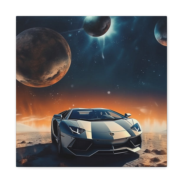 Lamborghini on the Moon Canvas Gallery Wraps