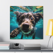 Terreir Dog face in Water Canvas Gallery Wraps