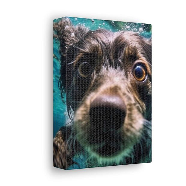 Terreir Dog face in Water Canvas Gallery Wraps