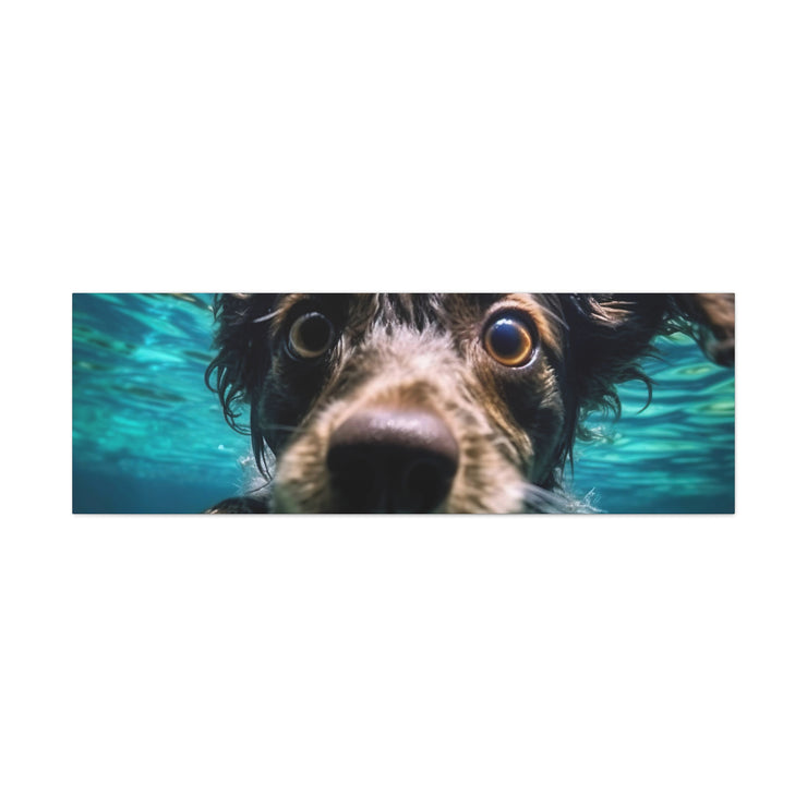 Terreir Dog face in Water Canvas Gallery Wraps