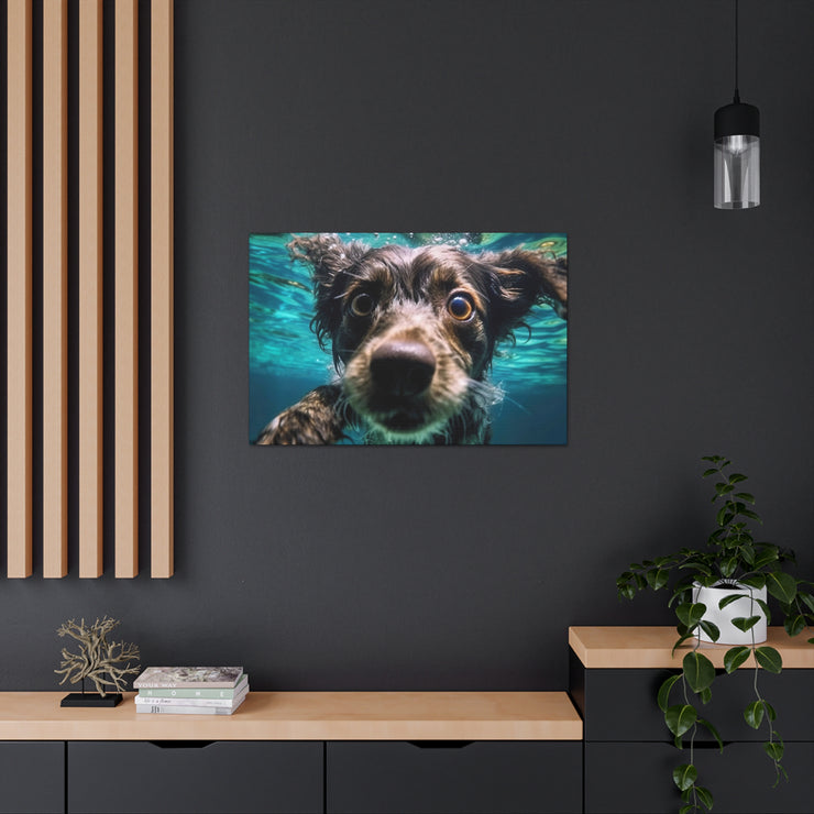 Terreir Dog face in Water Canvas Gallery Wraps