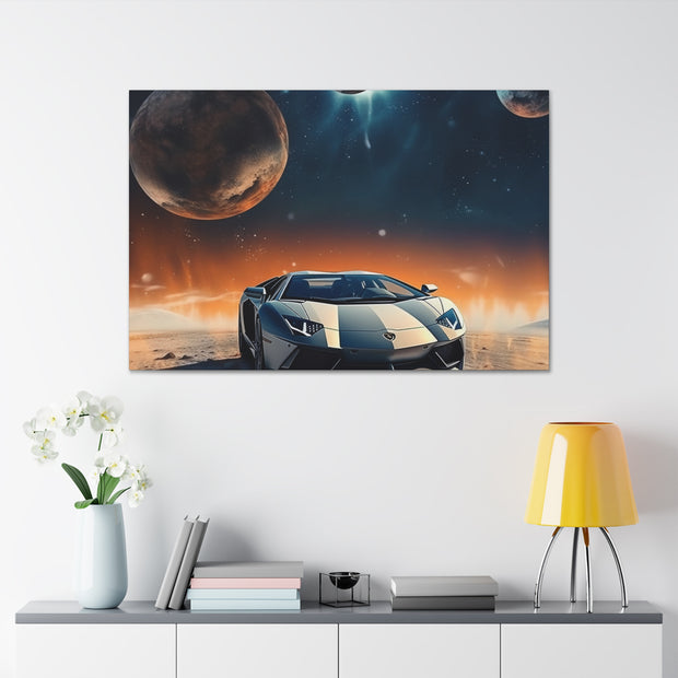 Lamborghini on the Moon Canvas Gallery Wraps