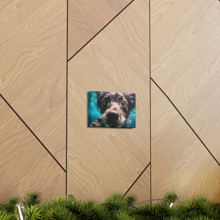 Terreir Dog face in Water Canvas Gallery Wraps