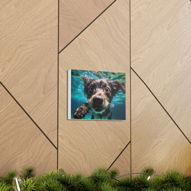 Terreir Dog face in Water Canvas Gallery Wraps