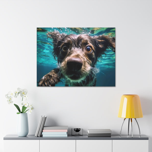 Terreir Dog face in Water Canvas Gallery Wraps