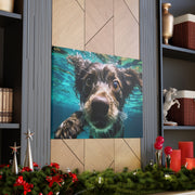 Terreir Dog face in Water Canvas Gallery Wraps