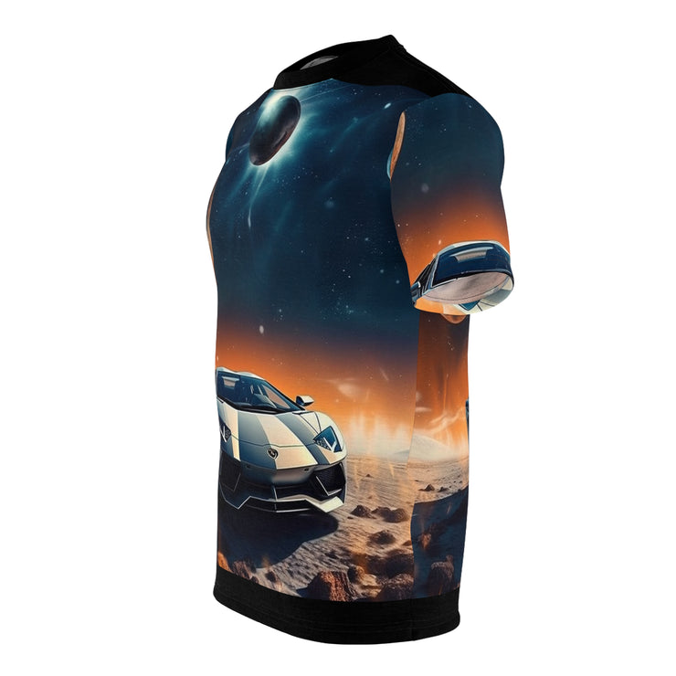 Lamborghini on the Moon Unisex Cut & Sew Tee (AOP)