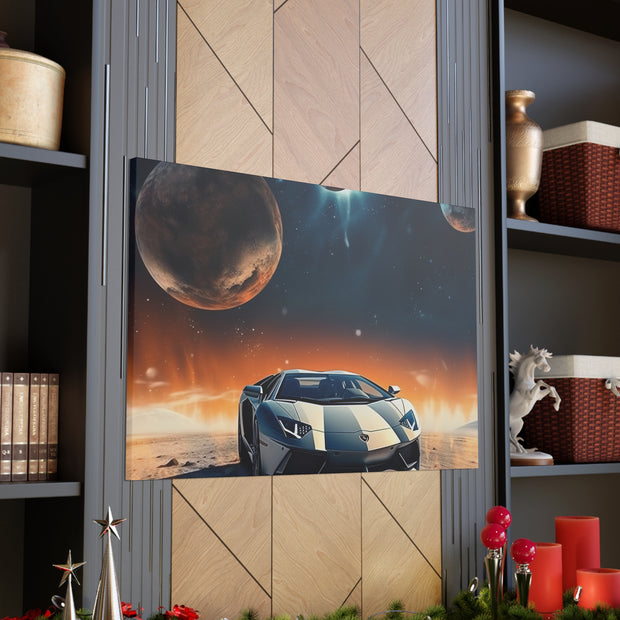 Lamborghini on the Moon Canvas Gallery Wraps