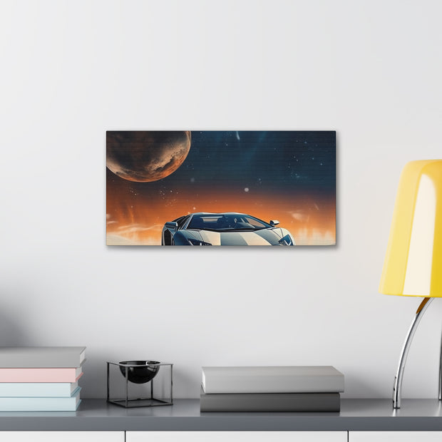 Lamborghini on the Moon Canvas Gallery Wraps