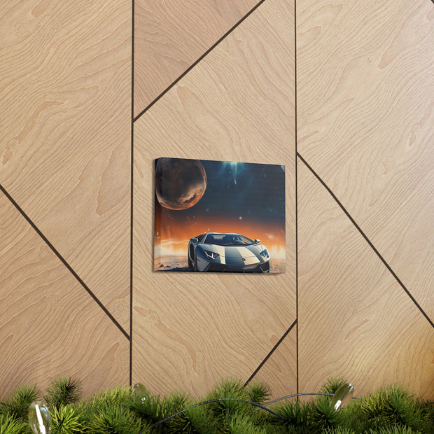 Lamborghini on the Moon Canvas Gallery Wraps