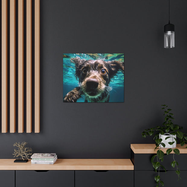 Terreir Dog face in Water Canvas Gallery Wraps