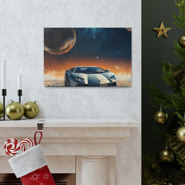 Lamborghini on the Moon Canvas Gallery Wraps