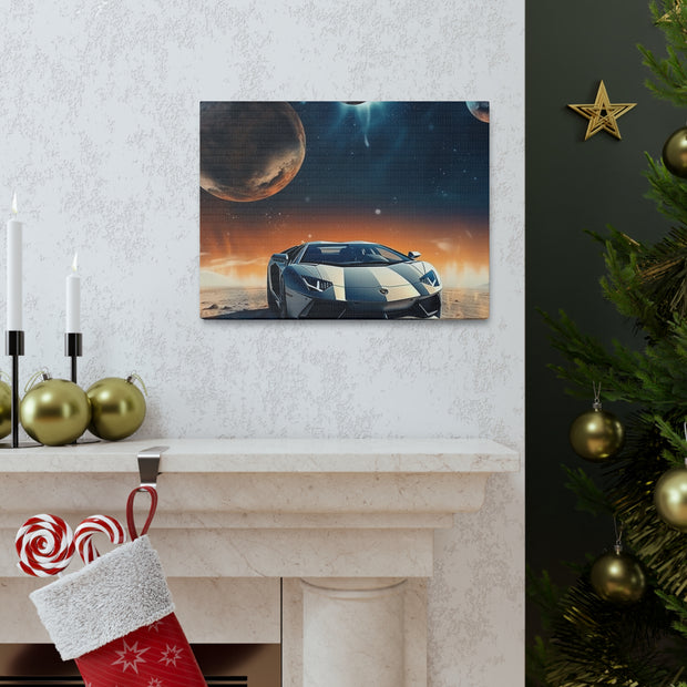 Lamborghini on the Moon Canvas Gallery Wraps