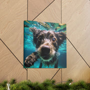 Terreir Dog face in Water Canvas Gallery Wraps