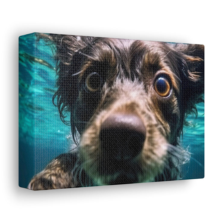 Terreir Dog face in Water Canvas Gallery Wraps