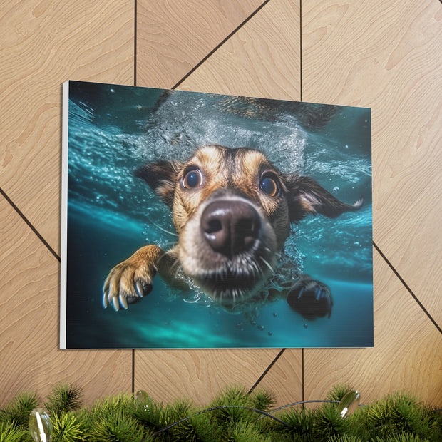 Dog under water