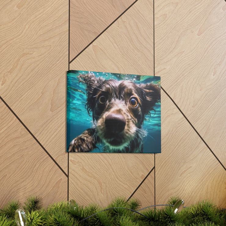 Terreir Dog face in Water Canvas Gallery Wraps