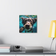 Terreir Dog face in Water Canvas Gallery Wraps